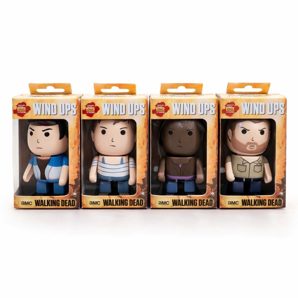 The Walking Dead Wind Up Figures Lot of 4 AMC Collectible Toys New in Box
